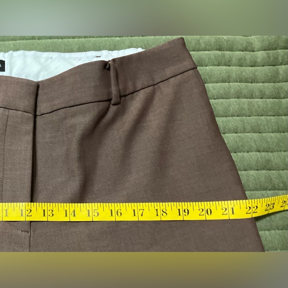 TALBOTS HAMPSHIRE STRAIGHT ANKLE PANT - CURVY FIT color Deepest Chocolate - Picture 9 of 10